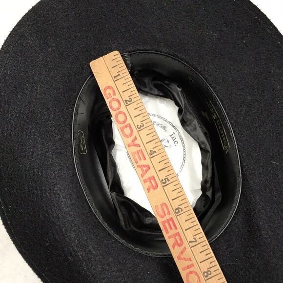 WESTERN EXPRESS Felt Stetson Hat Men 7 Cowboy Westworld Man in Black Gold Trim - Picture 12 of 14